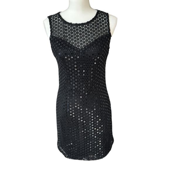 MM COUTURE by Miss Me Crochet Sequin Dress Size M Crochet Lace Maximalism - Picture 2 of 10